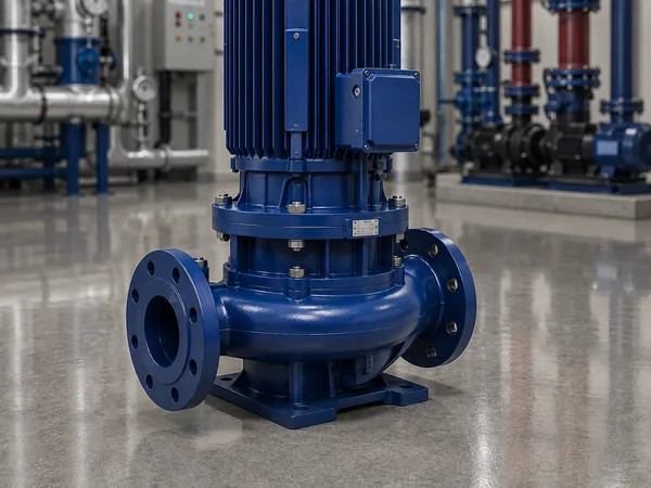 A vertical inline circulation pump for hot water and HVAC